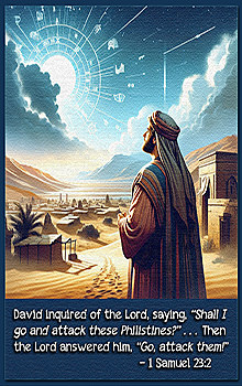 Click to enlarge Warren Camp's Scripture picture of 1 Samuel 23:2. Warren Camp's Scripture picture of 1 Samuel 23:2