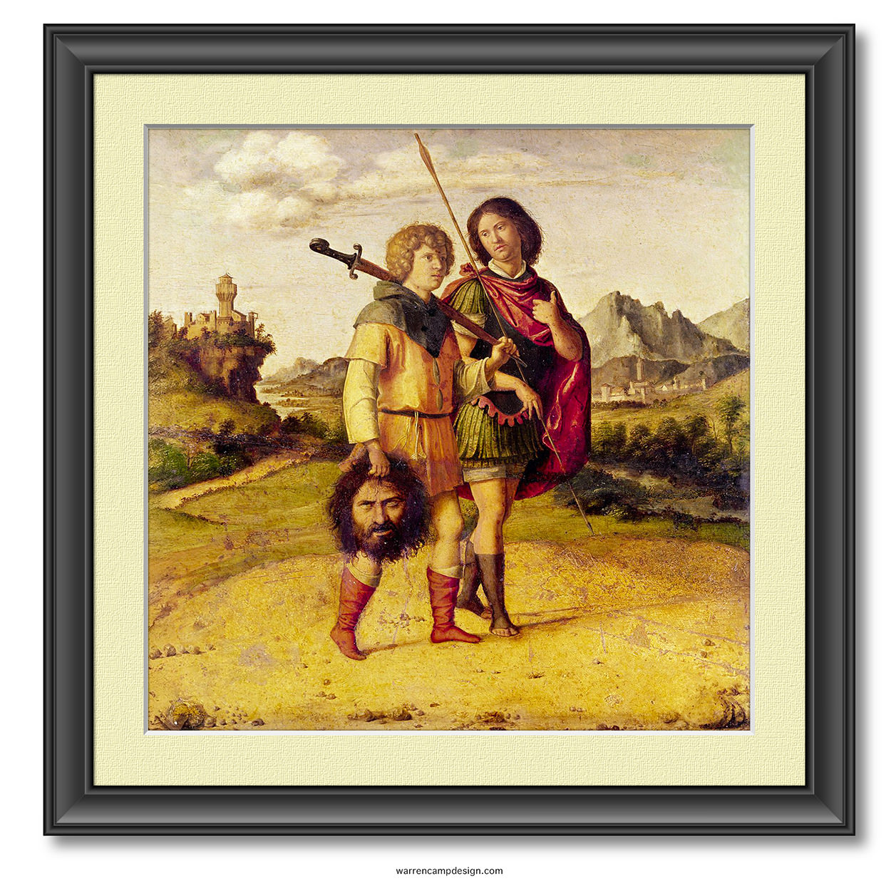 This is a photo of Giovanni Battista Cima's 'David and Jonathan' oil painting, c. 1507. Photo of Giovanni Battista Cima's 'David and Jonathan' oil painting, c. 1507