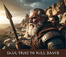 Click to enlarge Warren Camp's Scripture picture of Saul trying to kill David. Warren Camp's Scripture picture of Saul trying to kill David