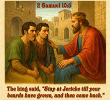 Click to enlarge Warren Camp's custom-created Scripture picture of 2 Samuel 10.5 NIV. Warren Camp's custom-created Scripture picture of 2 Samuel 10.5 NIV