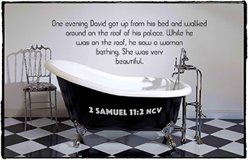 Click to enlarge Warren Camp's Scripture picture of '2 Samuel 11:2 NCV.' Artwork of young boy, David, from Sunday School Works!
