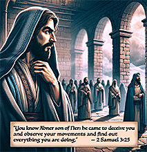 Click to enlarge Warren Camp's Scripture picture of 2 Samuel 3:25 NIV. Warren Camp's Scripture picture of 2 Samuel 3:25 NIV