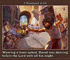 Click to enlarge this artwork of David dancing before the Lord. David dancing before the Lorde