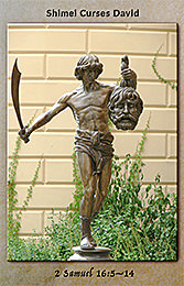 Click to enlarge Warren's custom Scripture picture of Shimei cursing and stoning King David. Shimei cursing and stoning King David