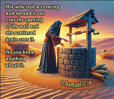 Click to enlarge Warren's custom Scripture artwork of 2 Samuel 17:19. Warren's custom Scripture artwork of 2 Samuel 17:19